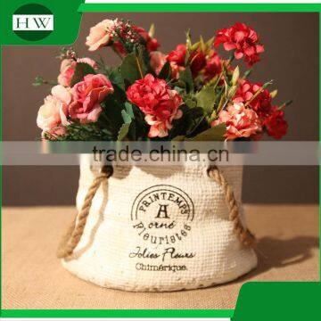 Printemps Creative Countryside Simulation Pocket Handbag Fancy Decoration Vase With Rope photo-2