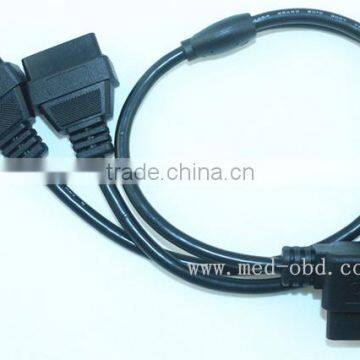 OBD2 Splitter Y Cable,Right Angle J1962M to 2 J1962F,1ft photo-3