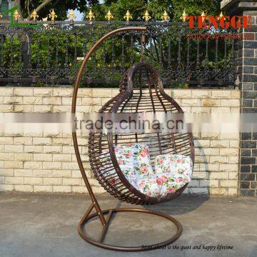 TG-16008 New season wide round rattan swing peanut shape hanging chair