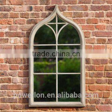 POWERLON Garden Window Mirrors Wrought Iron Frame with Fantastic Reflection Glass