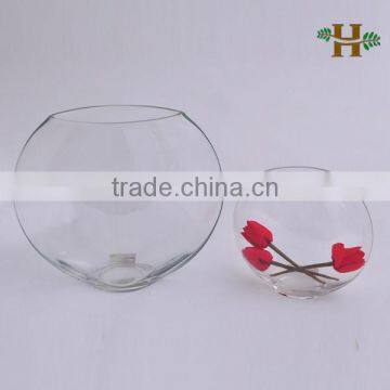 clear sun cylinder flat round glass vase,wholesale cheap glass vase