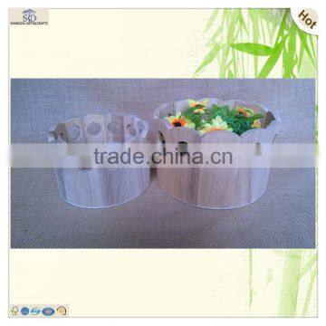 Mini Paulownia Wood Roses Plant Storage Box Pots photo-4