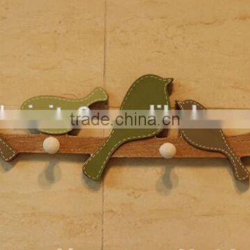 CY080 Wooden Decorative Bird Wall Hook Wood Hook Wooden Decorative Bird photo-3