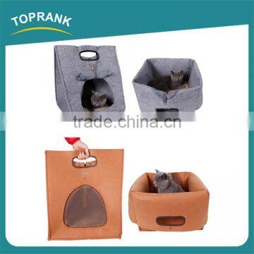 New Design 3 In1 Warm Soft Cat House Dog Bed Felt Cloth Collapsible Portable Pet Carrier photo-2