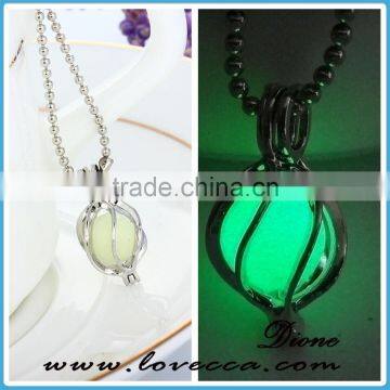Night Ligh Glow in the Dark Necklace Fluorescent Hollow Locket Cage Glow In The Dark For Women photo-5