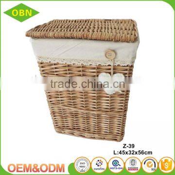 China New Style Home Storage Decorative Split Wicker Fabric Laundry Basket Cover photo-3