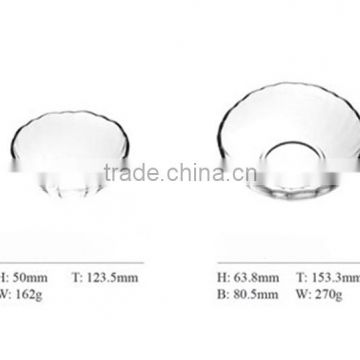 Machinemade transparent glass bowl with decorative pattern