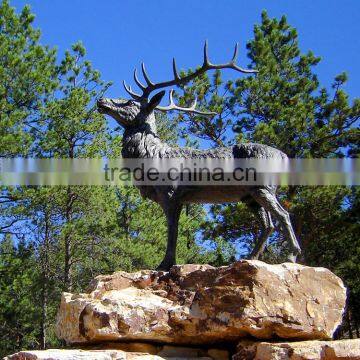 large outdoor copper metal craft antique life size bronze deer statue