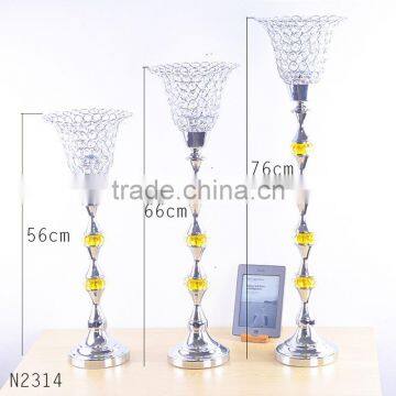 European Style Luury Electroplating Decoration Home Furnishing Iron Plated Crystal Glass Candle Holders for Home Decor photo-2