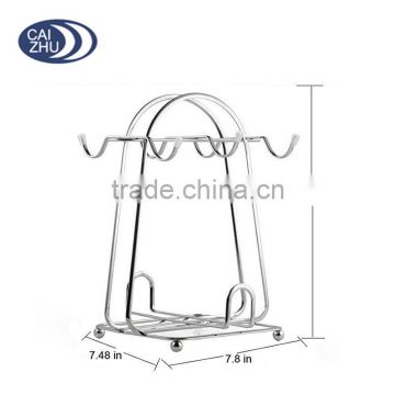 Metal Wire Rack for Organizing 6 saucers & 6 cups & 6 spoons espresso Set Rack Tea Set Display Stand