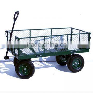 trailer type pneumatic wheel metal garden cart