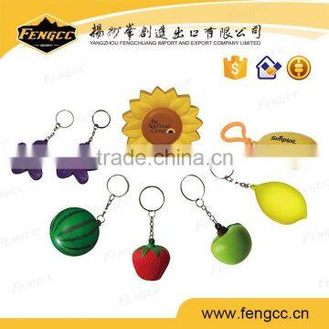 Hot selling various shapes keychain stress ball PU toy