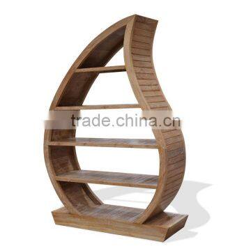 Bookcase Leaf Natural Teak Wood Furniture photo-3