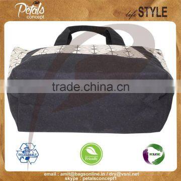 Canvas Beach Tote Bag With Overall Print With Pocket Suitable for Beach Female photo-4