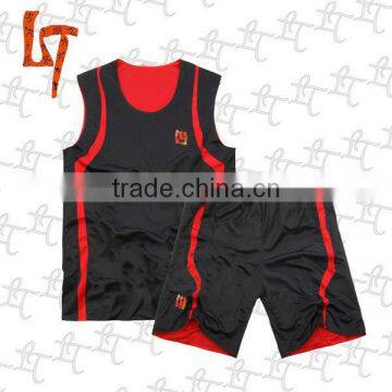 polyester basketball jersey with mesh lining/liner inside