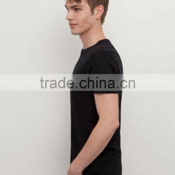 100% Cotton T-Shirt Blank t Shirts Slim Fit Plain Men Tee Black T-shirt photo-4