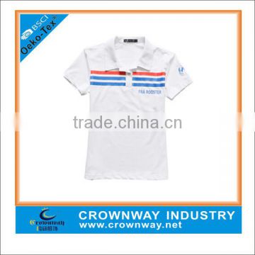 wholesale white color fashion style polo shirt for women