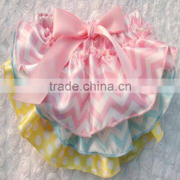 Fancy Ruffle Newborn Baby Girls Satin Panties Ruffles Bloomers photo-6