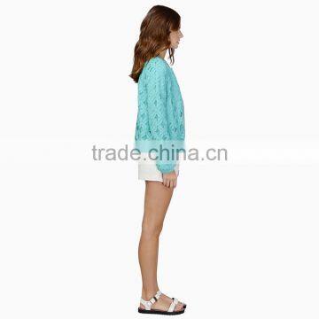 HAODUOYI Women Zip Front Lace Embroidery Jacket Base Ball Style Sport Blazer photo-3