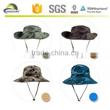 Customize Wide Brim Camo Fishing Bucket Hat With String photo-3