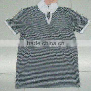 Mens 100% cotton yarn dyed pique polo shirt
