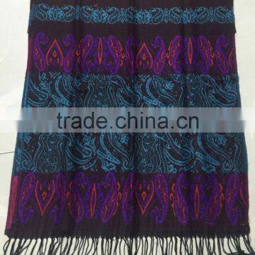 Fashion Lady Viscose Classic Paisley Floral Jacquard Shawl photo-2