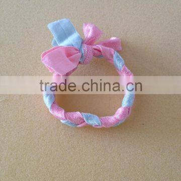 fabric cloth braided Bracelet, multi function fabric cloth hand woven Bracelet elastic fabric ponytail holder