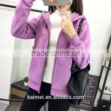 2017 Wholesale Beautiful Design Amazing Quality Eco-friendly Breathable Anti-wrinkle Cute 100%cotton Zipper Hoodie photo-3