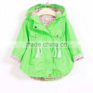 Zm50392b Girls Pure Cotton Hooded Dust Coat Autumn New Style Child Clothing photo-4