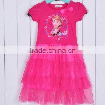 2014 Kids Baby's New Pink Blue Girls Kids One Piece Dress Tutu Dress Costume 5 Sizes SV005260# photo-3