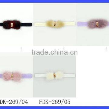 Fashion Plain Color Golden Ring Top Gift Hairy Thin Elastic Festival Baby Girl Headband Accessories photo-5