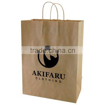 USA Made Natural Kraft Shopping Bag - dimensions are 13" x 7" x 17.5" and comes with your logo.