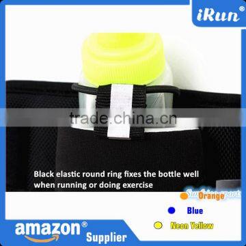 Hydration Running Belt With 2 BPA Water Bottles - Sports Water Belt Pockets Fits Most Smartphones - Accept Custom Logo & Color