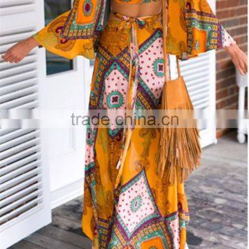 Walson 2017 Hot Selling American Style Printed Asymmetric Casual Midi Skirt photo-2