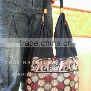 New Thai Silk Embroidered Handbag Tote Bag