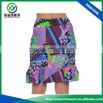 High Quality Quick Dry Polyester Stretchy Lady Skort Sublimation Golf Skirt With Pleated Bottom