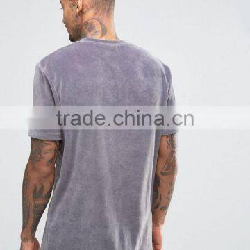 Men's Longline T-Shirt In Heavy Velvet photo-2
