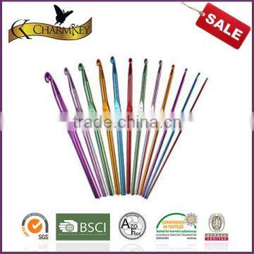 Charmkey Metal Knitting Tools 12pcs Colorful Aluminum Crochet Hook Set Crochet Patterns photo-2