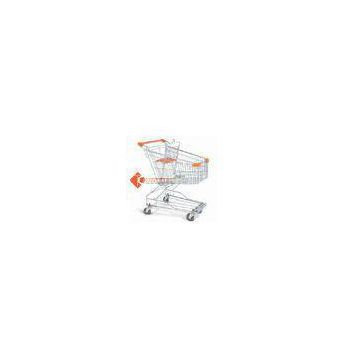 Chrome Plated Metal Supermarket Shopping Cart 100L Asian Design