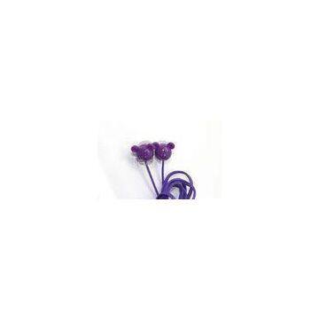 Purple Girls Cute Cartoon Earphone for MP3 / MP4 Players , Custom Design