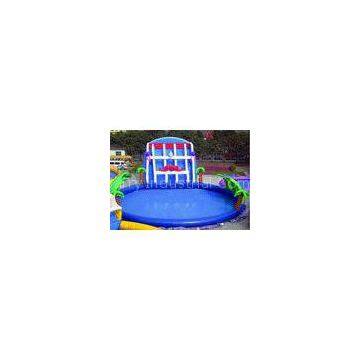 Palm Tree Inflatable Swimming Pools With Slide , Inflatable Above Ground Swimming Pools