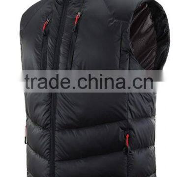 2016 Winter Warm Down Cotton Black Vest with many pockets