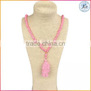 wholesale mala necklace wooden beads tassel necklace with tassel necklace