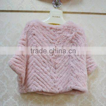 SJ497-06 China Clothes Factory Sale Light Pink Fur Clothing Woman