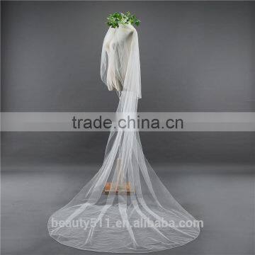 wholesale Wholesale White Wedding Lace long Tulle Bridal Veils 2017 HL07