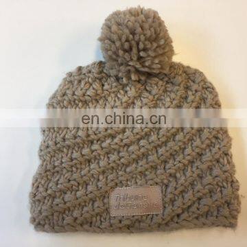 New product knitted Chiristmas hat wool/fleece brown hand made knitted beanie hat