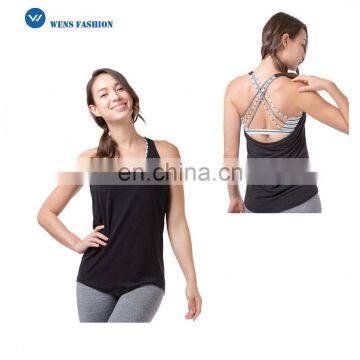 Hot Sale Women Yoga Vest With A Built In Bra Custom Gym Tank Top