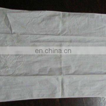 Embroidery flower linen tea towel in white color