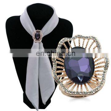 Euramerican Style Trend All-match Purple Oval Scarf Buckle With Three Rings