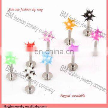 Mutil color silicone lip labret ring body piercing jewelry